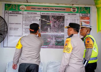 Kapolda Sumut Tinjau Pos Pelayanan Pintu Tol Sinaksak, Pastikan Kesiapan Pelayanan Mudik 