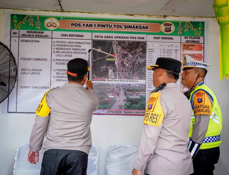 Kapolda Sumut Tinjau Pos Pelayanan Pintu Tol Sinaksak, Pastikan Kesiapan Pelayanan Mudik 