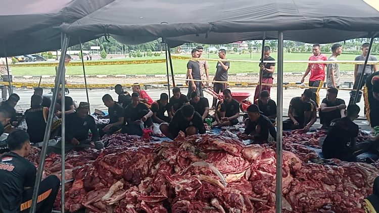 Rayakan Idul Adha 1446 H, Polda Sumut Gelar Shalat Bersama dan Sembelih 27 Sapi Kurban
