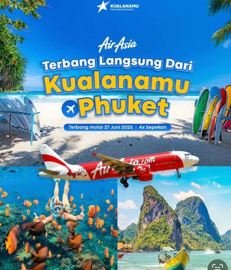 Pengelola Bandara Kualanamu Buka Penerbangan Baru ke Phuket-Thailand