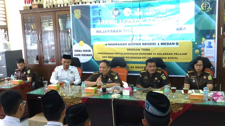 Kejati Sumut Penyuluhan Hukum di MAN 1 Medan, Tentang Narkoba dan Medsos 