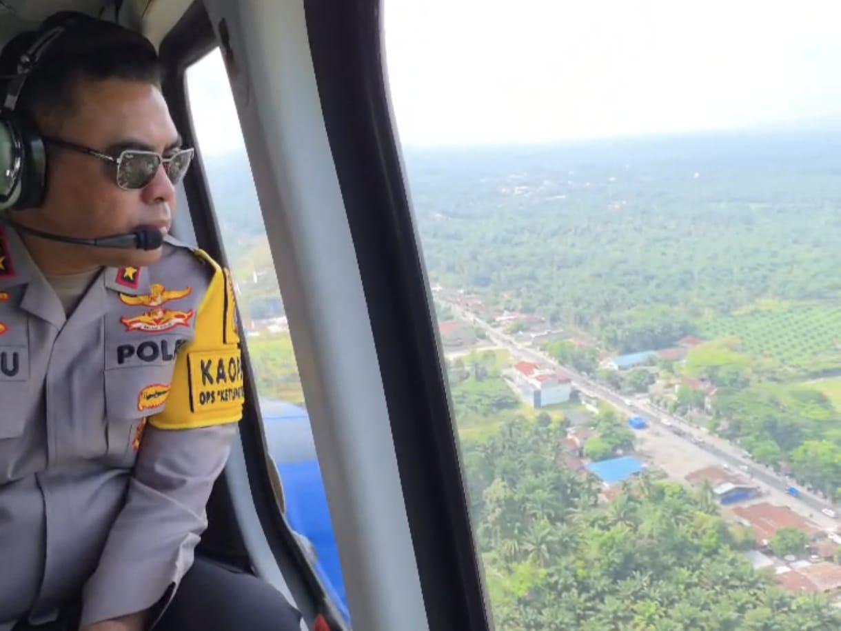 Kapolda Sumut Pantau Via Udara, Pastikan Jalur Arus Mudik Lebaran Aman dan Lancar di Sumut 