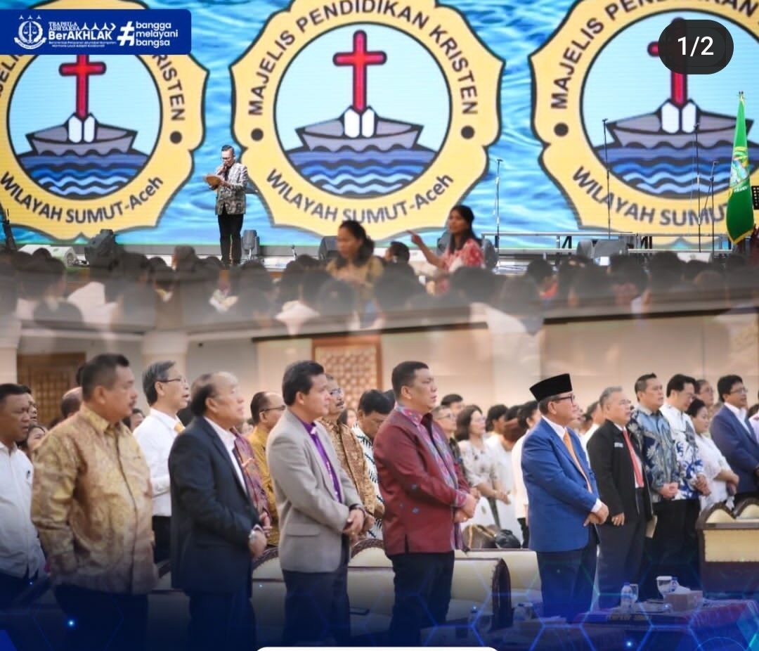 Aspema Kejati Sumut Ronal Bakara, Hadiri Perayaan Paskah MPKW Sumut Aceh di Aula Kantor Gubsu