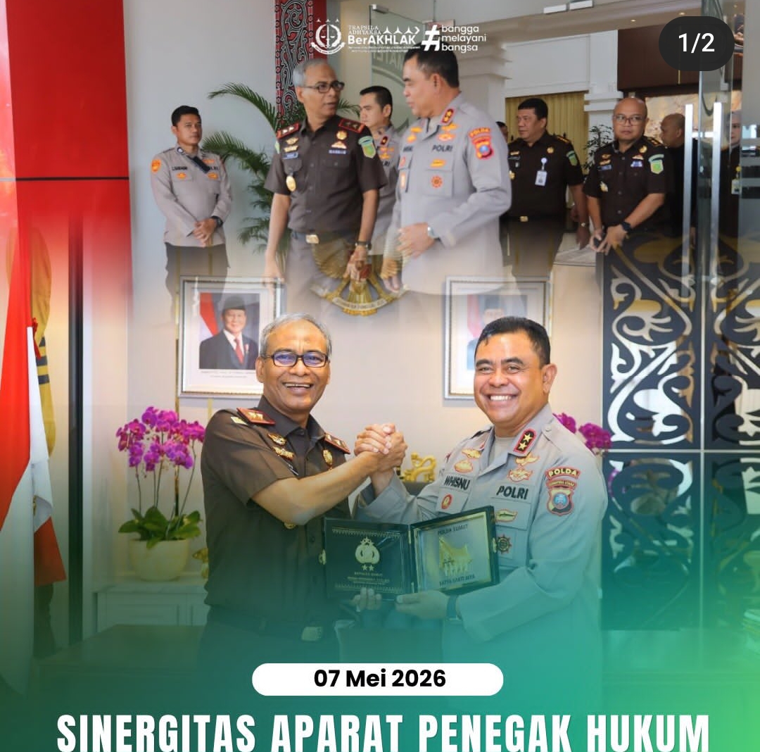 Sinergitas APH, Kajati Sumut Muhibuddin, Kunjungi Kapolda Irjen Pol Whisnu 