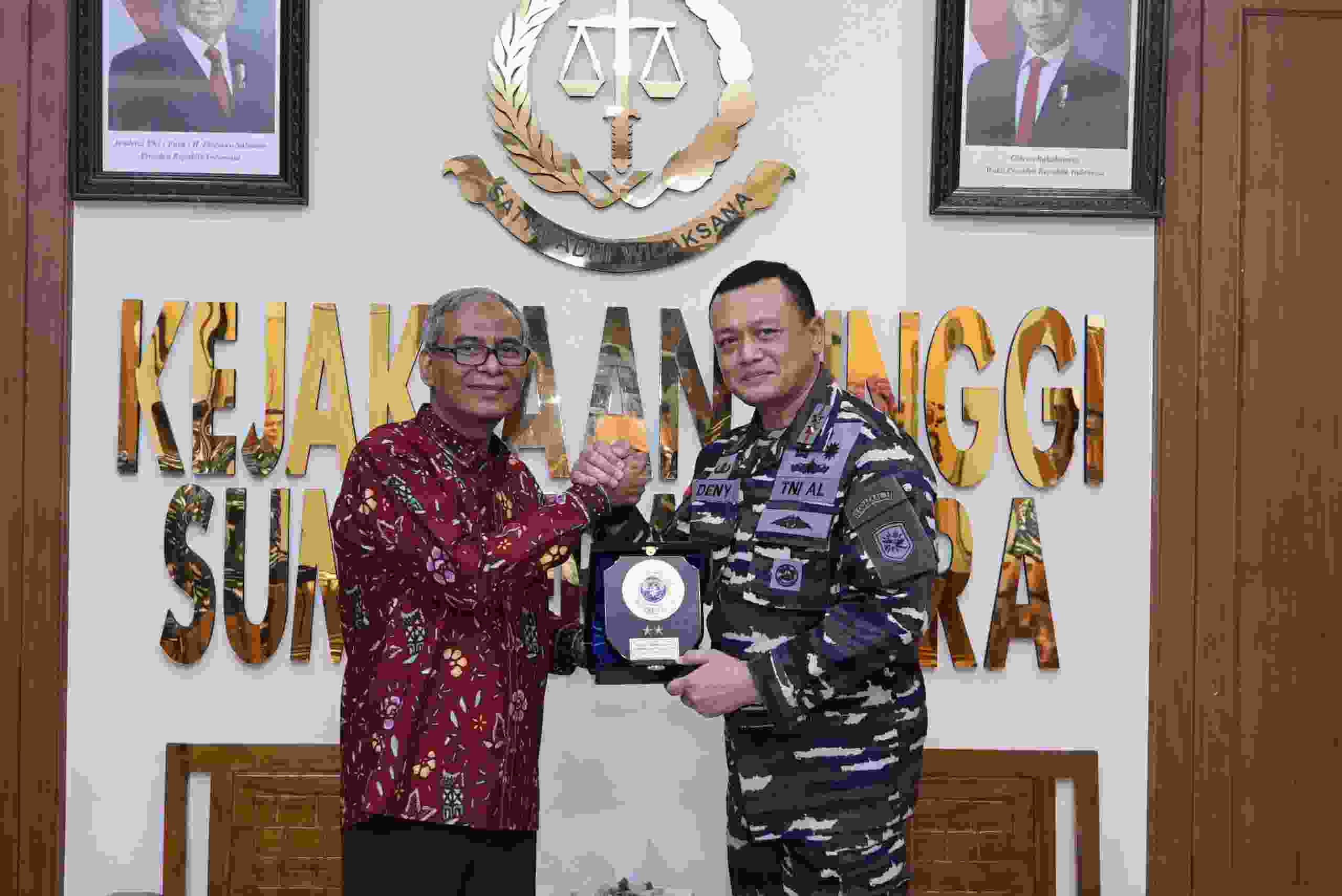 Kejati Sumut Terima Kunjungan Komandan Kodaeral I Belawan Laksamana Muda TNI Deny Septiana