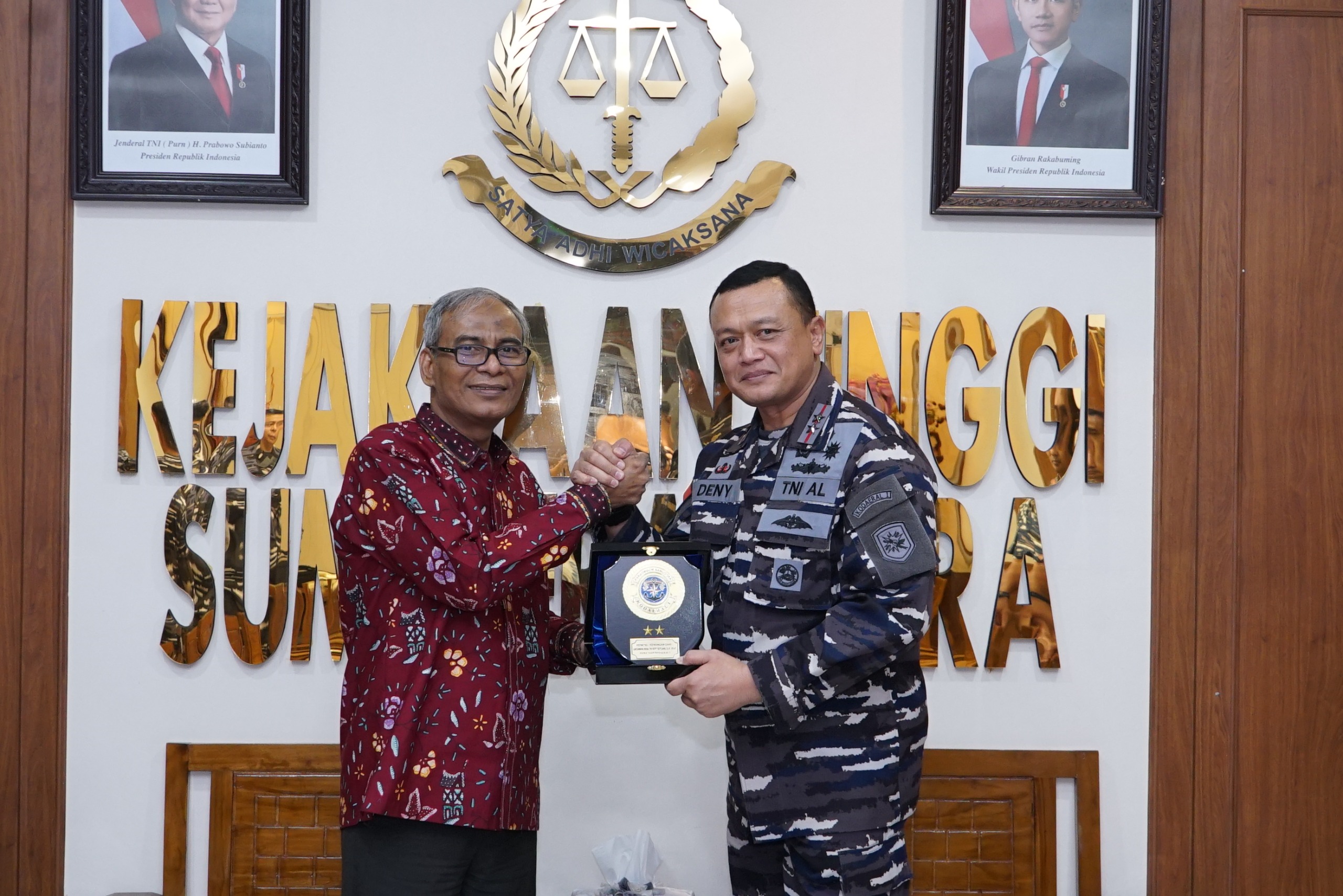 Kajati Sumut Terima Kunjungan Komandan Kodaeral I Belawan Laksamana Muda TNI Deny Septiana
