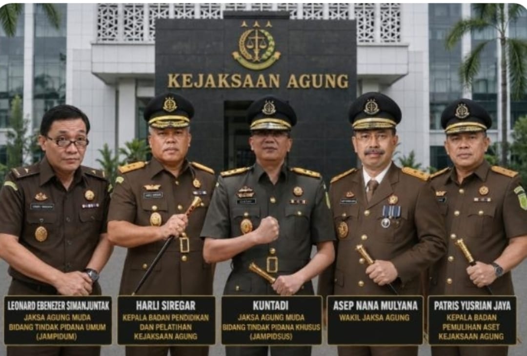 Pejabat Baru Kejagung, Kuntadi Jampidsus, Leo Simanjuntak Jampidum, Harli Siregar Kabandiklat, Patris Yusrian Jaya Kepala BPA