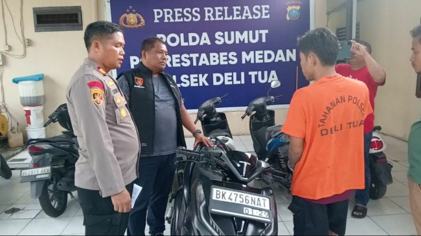 Polsek Delitua Bertindak Tegas, Tangkap Spesialis Curanmor di Medan Johor